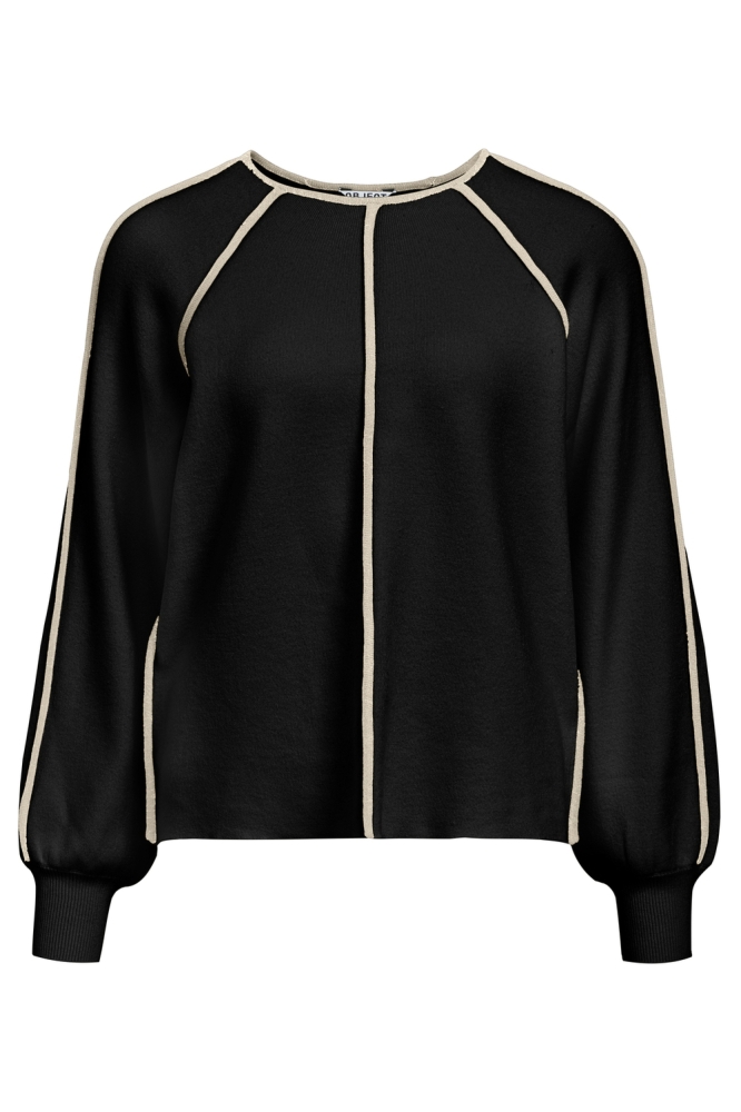 OBJREYNARD LS LO CONTRAST PULLOVER 23047466 Black/Sandshell
